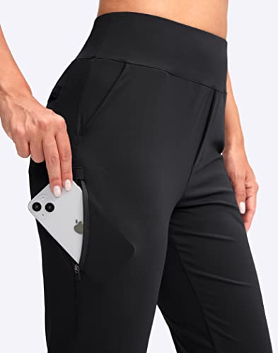 Yyv Women's Golf Pants Stretch Work Ankle Pants High Waist Dress Pants With Pockets For Yoga Business Travel Casual(Black Medium) #TOP3