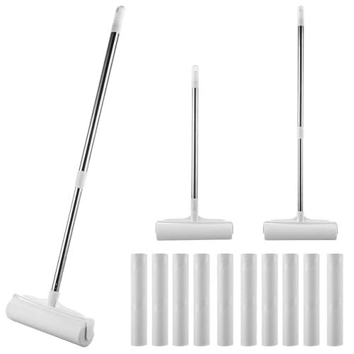 ASelected 10Pcs Lint Rollers, 24cm With Extendable Handle 50-100cm Lint Roller Set For Clothes, Sofa, Bed And Carpet, Lint Roller For Pet Hair, Cat Hair, Dog Hair, Dust