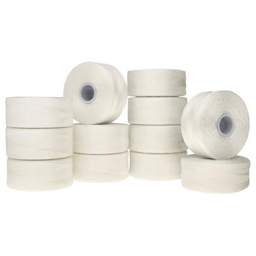 Cuerda blanca de tamaño D Beadsmith Superlon para bisutería fina y acabados impecables 2