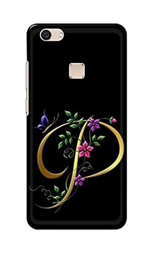 Image of Printed Hard Back Cover Case for Vivo V7+ | Vivo V7 Plus | Vivo Z10 Back Cover (Alphabet P) -1803