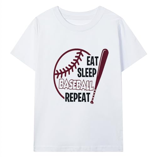 Image of HILEELANG Kids Boy Basic Plain Cotton T-Shirts Short Sleeve Crew Neck Summer Tees 4packs 6-12 Years