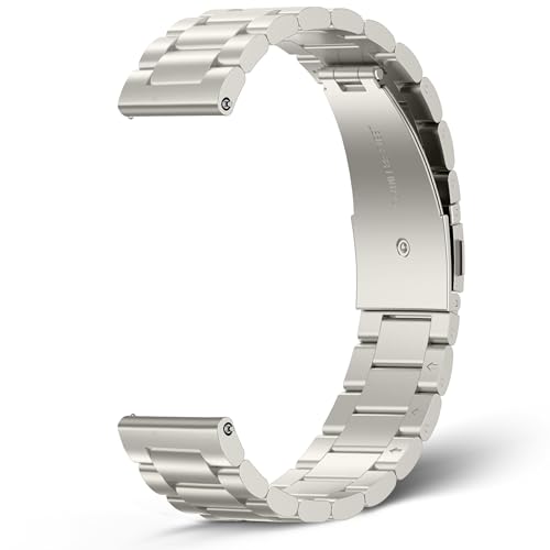 SeGinn Metalowy pasek 20 mm do Garmin Approach J1/S44/S50/Forerunner 570 42 mm/165/165 Music/Vivoactive 6/5, wymienna bransoletka ze stali nierdzewnej dla mężczyzn i kobiet do Garmin Venu Sq 2