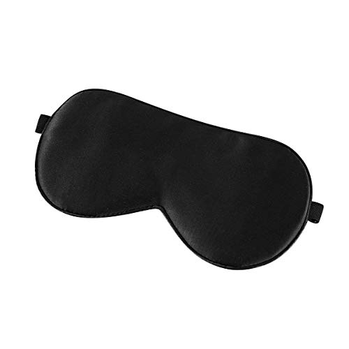 100%シルク 睡眠用マスク 二重層 快適で超ソフト アイマスク 調節可能な伸縮性ストラップ付き どんな昼寝の姿勢にも合います 目隠し 100%光を遮断 (ネイビー)