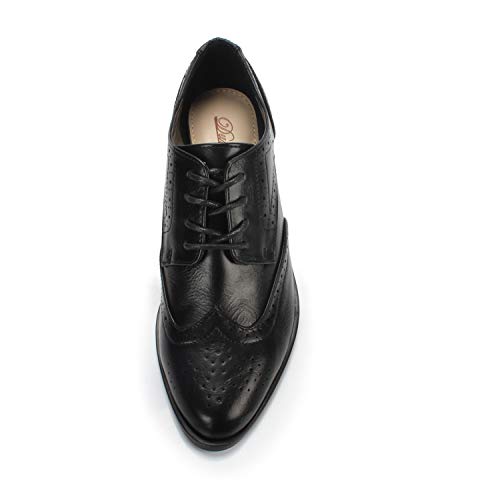 Footself BERRY-BLACK-9.5 Women'S Comfortable Perforated Brogue Low Heels Casual Oxford Daily Shoe,Berry Black,9.5 M Us thumb #3
