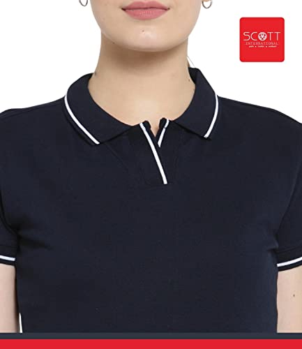 Image of Scott International Women's Regular Fit 100% Pure Organic Cotton Polo T-Shirt | Womens Polo Collar Neck T-Shirt | Cotton Plain Polo Neck Half Sleeve T-Shirt | Tshirts for Women