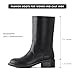 Shoe’N Tale Mid Calf Boots for Women Riding Boots Fit Chunky Block Heel design Fashion Round Toe comfatable low heel Slip on Style for Casual