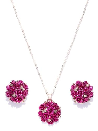 Parure de bijoux fleur en laiton plaqué or DMZ-8 Small