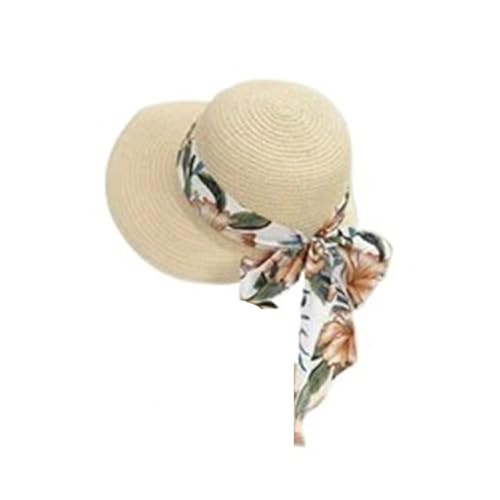 Casquette pêcheur en paille femme avec visière dentelle et chapeau de soleil plage
