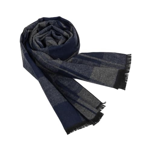 Mens Scarf Winter Plaid Scarf Cashmere Feel Warm-Shawl Long Tartan Scarves for Men Cold Weather
