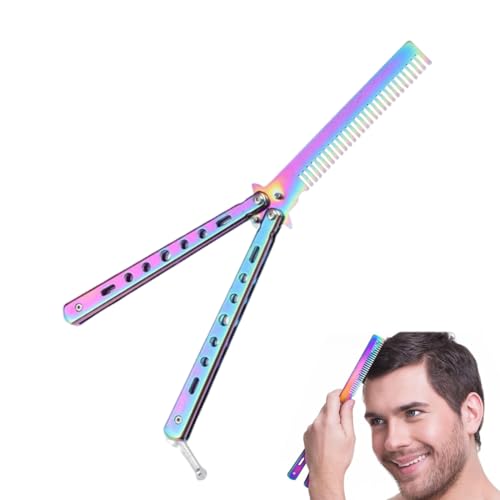 WUSJCOF Butterfly Comb Foldable Pocket Comb for Hair Styling and Barber Training (Colorful) WUSJCOF Butterfly Comb Foldable Pocket Comb for Hair Styling and Barber Training (Colorful)