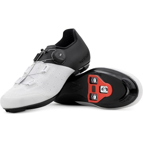 Tommaso Pista Elite Peloton Shoes for Women, Indoor Cycling Shoes for Women with Delta Cleats, Peloton Bike Accessories—Made from Vegan Leather—White—Quicklace Dials—Size 10US—41EU