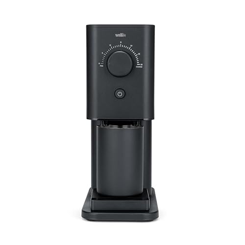 Wilfa ZENSE Kaffeemühle - 30 Mahlgrade - 40mm Edelstahl-Flachmahlwerk - Antistatik - luftdicht verschlossener Bohnenbehälter (schwarz)