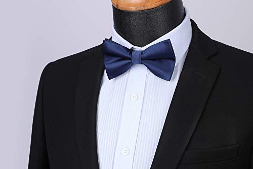 Image of HISDERN Bow Ties for Men Pretied Bowties Classic Formal Business Bow Tie Adjustable Tuxedo Bowtie for Wedding Party