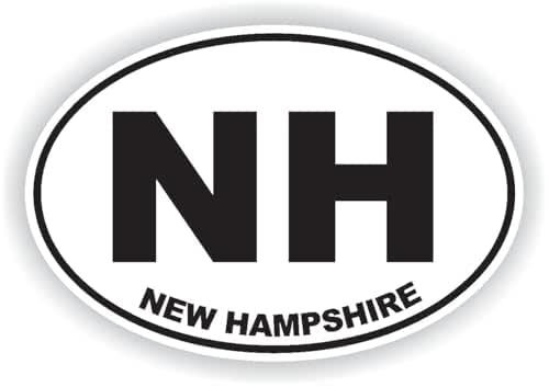 New Hampshire, Usa Map Stamp Retro Sticker