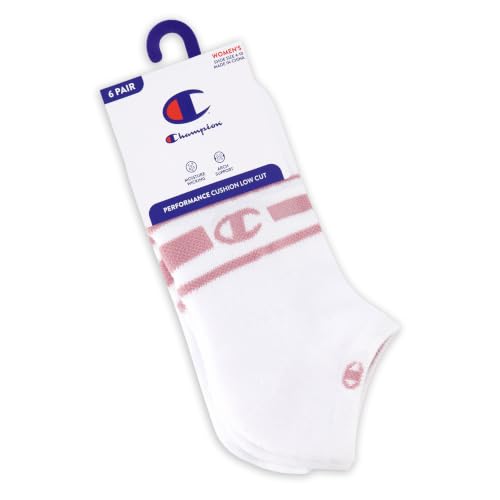 Image of Champion Women's Low Cut Breathable Moisture-Wicking Athletic Socks, 6-Pack