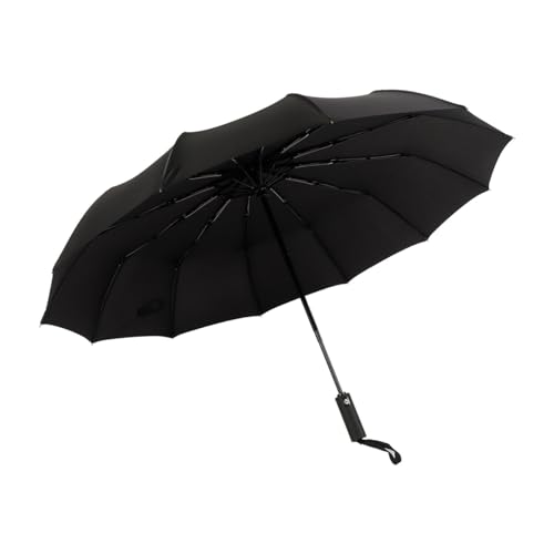 A2ZWORLD Paraguas Lluvia, Paraguas Plegable, Negro Clásico