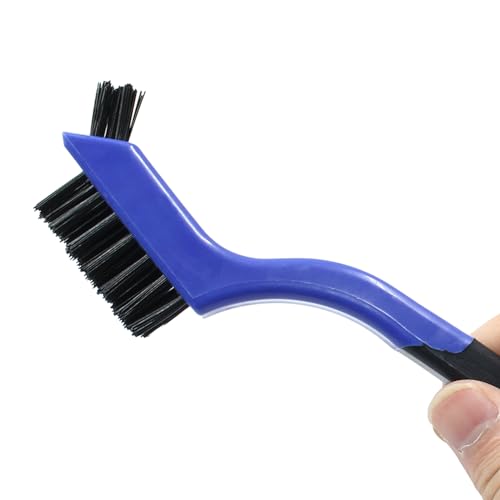 Image of 3Pcs Small Wire Brush Set, Metal Cleaning Brush Bristle Brush, Brass /Nylon /Stainless Steel Wire Brushes for Cleaning Rust Removal, Polishing, Scrubbing (Blue)