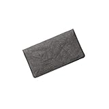 FRITZVOLD Clutch Wallet, RFID-Schutz & großes Münzfach, Ultra dünnes Damen-Portemonnaie, extrem Flacher Damen-Geldbeutel, Portmonee lang, Damen-Geldbörse aus waschbarem Papier-Kunstleder, schwarz