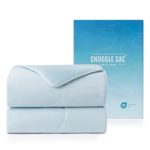 Snuggle Sac Natural Viscose Cooling Comforter Queen Size, Lightweight Breathable Silky Cooling...