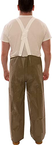 Image of Tingley Magnaprene O12007 Overalls, Extra-Large, Yellow | Taped seams for 100% waterproof protection, Stitched seams, Neoprene on nylon plain front overalls, Olive Drab