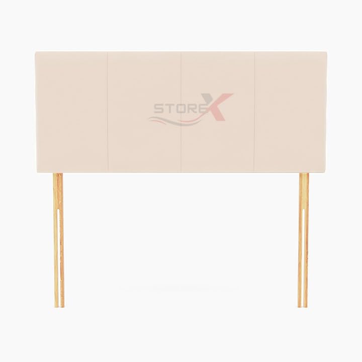 STOREX Plush Fabric Padded Lined Headboard For Devan Bed Bedroom Furniture Clasic Designs (Cream, 3 FT Single)