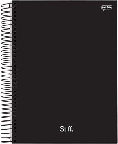Jandaia - Caderno Espiral Univ CD 10 matérias 160Fls Stiff Slim Preto