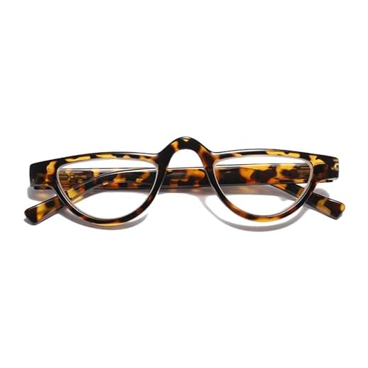 Hubeye Gafas de lectura de Media Luna para mujer y hombre con bisagra de resorte anteojos de lectura pequeña con funda de gafas 1.00