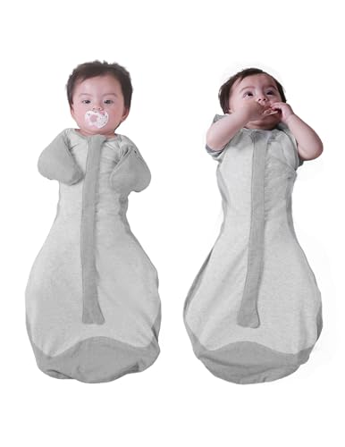 Image of BABELIO Newborn Swaddle with Zipper Sleeves Transitional Baby Sleep Swaddle 0-3 Months Soft Moisture-Wicking Sleep Sack Dark Gray
