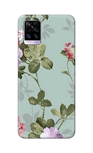 Image of Printed Hard Back Cover Case for Vivo V20 | Vivo V20 2021 Back Cover (Floral Painting) -1302