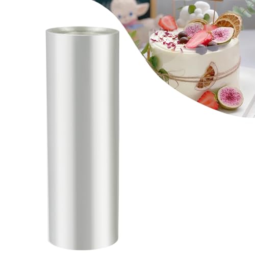 Sudnsadaks Acetato Repostería Rollo, Acetato Manualidades Transparente 20cm × 10m para Contorno de Tartas, Lámina para Borde de Tartas para Tartas, Mousse, Chocolate