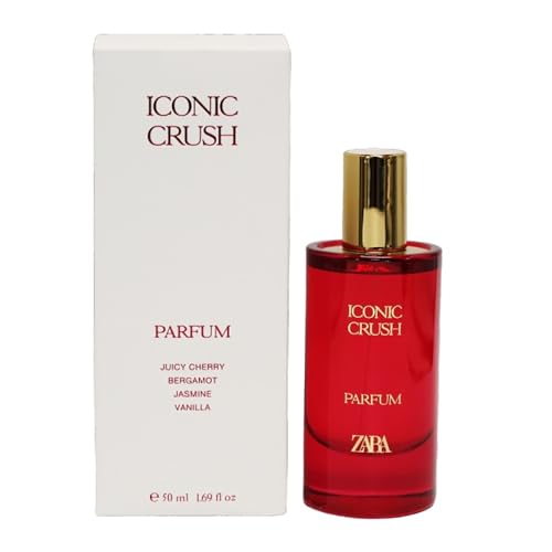 Zara Iconic Crush Women Perfume Indulgent Daring Fragrance Scent with Bergamot Lemon Jasmine Vanilla & Praline EDP Eau de Parfum 50ml (1.7 fl. oz.)