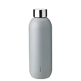 Stelton Thermosflasche Keep Cool - Thermo-Trinkflasche - Doppelwandige Isolierflasche - Moderner Design-Thermobecher für Wasser, heiße & kalte Getränke, Kaffee, Tee - 0,6 Liter, Farbe: light grey