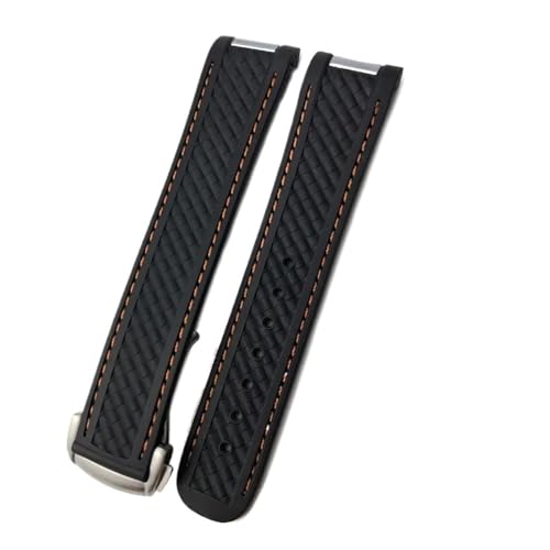 [VEł] 20mm o[VREHb`Xgbv IKΉ V[}X^[300 AT150 ANAe EgCg 8900 X`[obNEHb`oh uXbg(Black-Orange Line,20mm NO Buckle)