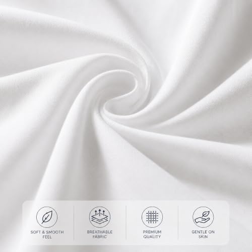 Image of Blue Strip Polycotton Bedsheet, Double 90x100 (Pure White) | Hotel Quality | Soft, Breathable & Colourfast | Wrinkle Resistant | Machine Washable | Pillow Covers Included
