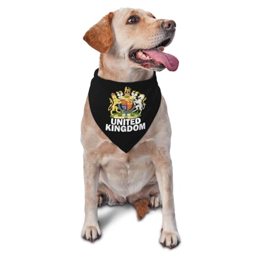 Coat of Arms of United Kingdom Flag Triangle Dog Bandana Scarf Accessories for Pet Bibs