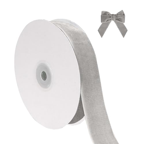 クリスマスベルベットリボン クリスマスツリーの飾りを包むのに 幅1インチ 合計10ヤード 結婚式の招待状用の薄い生地