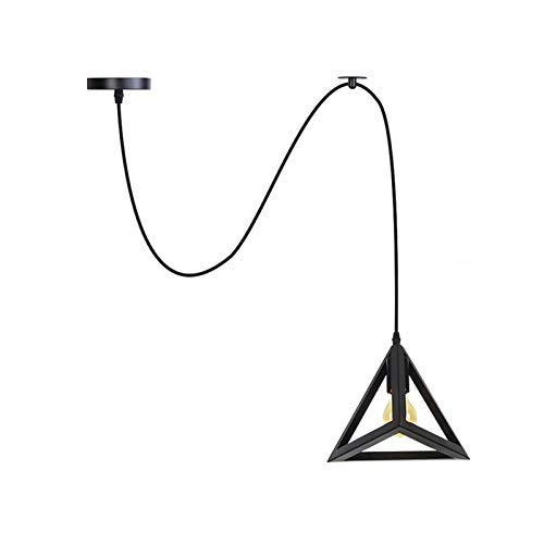 Lámpara de techo de metal triangular para corregir techos altos con cable negro ajustable 2
