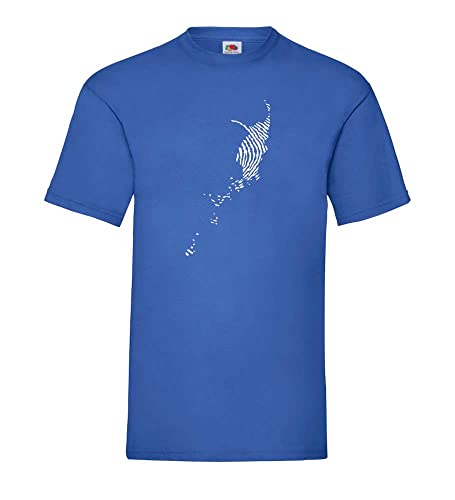 T-shirt homme Palau imprimé empreintes digitales bleu coupe large confortable