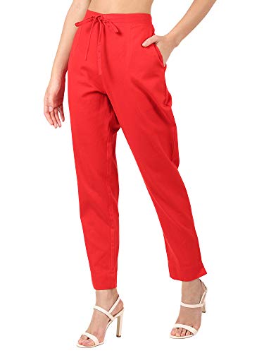 Image of Muffly Women's Cotton Flex Solid Straight Trouser