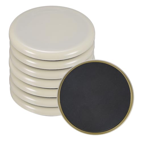 Image of M METERXITY 8-Pack Furniture Sliders, 3.5 inch /89mm Diameter EVA Foam Pad Reusable Furniture Sliders for Carpet /Chair /Tables, Furniture Round Pads Floor Protectors [White]
