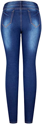 BodiLove Women's High Waist Rise 5 Pockets Skinny Comfy Jeans Zip Button Closure 9cfc Denim Medium 32