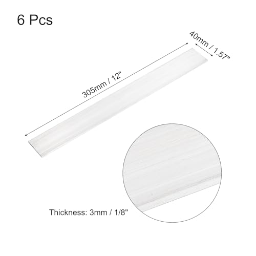 Image of MECCANIXITY 6 Pcs Square Aluminum Flat Bar, 1 /8 inch (3mm) Thick x 1.57 inch (40mm) Width x 12 inch (305mm) Long 6061 Aluminum Flat Plate Solid New Mill Stock Silver for Industrial Building
