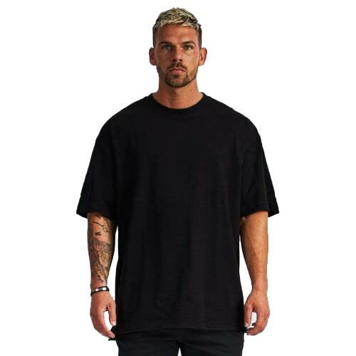 colorchakra Cotton Oversized Tshirt for Mens Down Shoulder Loose fit t-Shirt Men Baggy Style Oversize t-Shirt (Sizes Xs to 4XL)-picture-17
