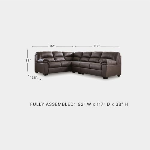 Image of Signature Design by Ashley Sectional Couch, Left Facing, Umber Brown
