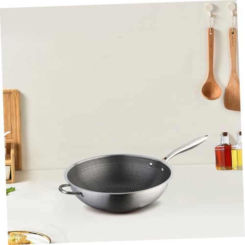 Wok de acero inoxidable con doble asa y superficie antiadherente miniatura 5