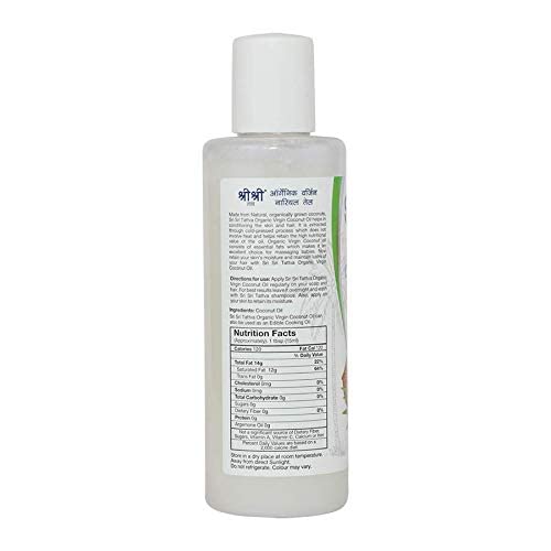 Image of Sri Sri TATTVA shuddhta ka naam Organic Virgin Coconut Oil, 100ml (Pack of 3) - Cold Pressed, Natural, Pure Coconut Oil for Healthy Hair and Skin Care - Suitable for Cooking