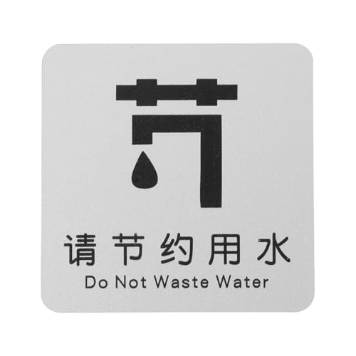 Uonlytech Señal de Pared para Ahorro de Agua Resistente Decoloración Letrero de Precaución para Baño y Oficina Decoración Funcional para Conservación del Agua Ambiental