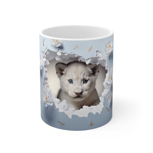 Jm-Déco Mug Animaux 3D- Idée cadeau - Mug et tasse original pour Enfant ou Adulte - Marrant Fun (Lion)