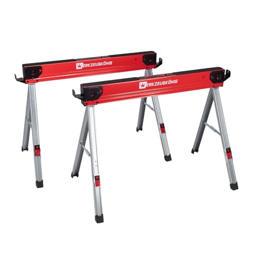 Werkzeugkönig 2 Stück Arbeitsbock Sägebock HEAVY DUTY Gerüstbock - zusammenklappbar bis 500 kg belastbar