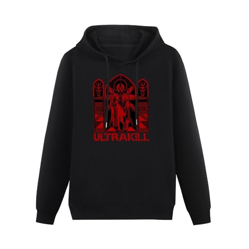 THERULER Ultrakill Mens Pullover Hoodies Casual Black Hoody Cotton Graphic Unisex Sweatshirts M